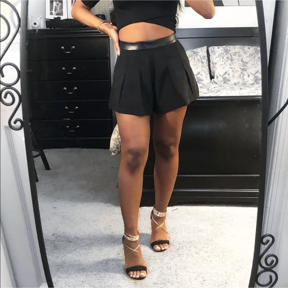 Black Flare Shorts